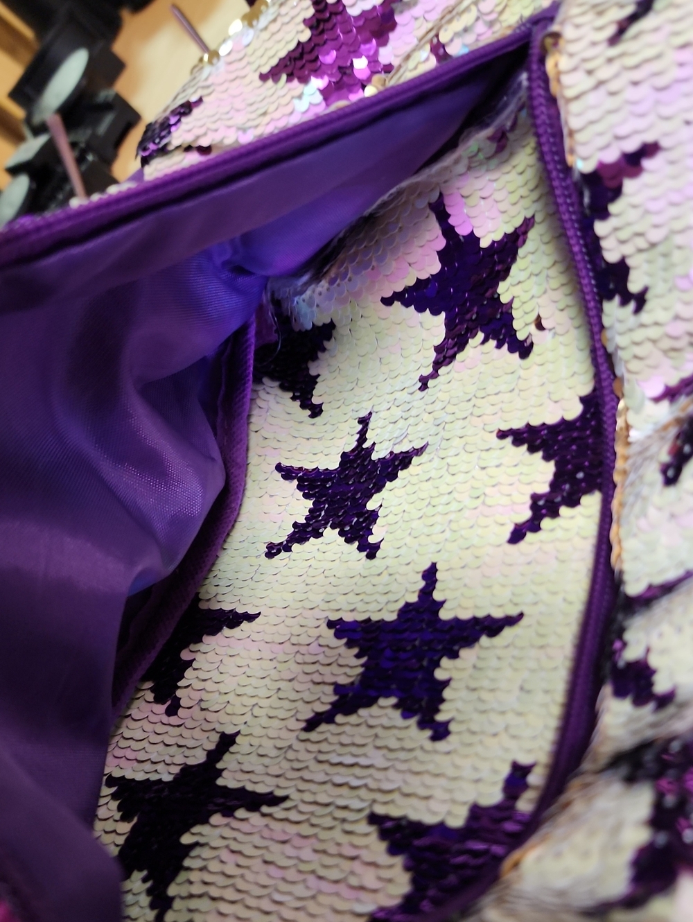 Accessory Innovations Kids Purple Reversible Sequin Star Backpack & Lunchbox Set - Picture 5 of 16